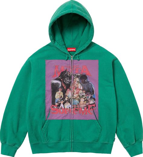 Supreme Muta Zip Up Hooded Sweatshirt Black Men's .